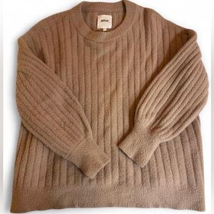 Aerie Tan Ribbed Crewneck Sweater